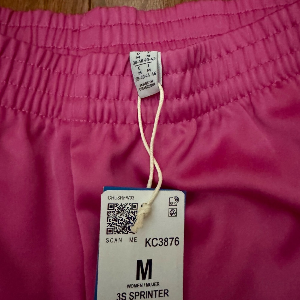 Adidas Women's Fuchsia Athletic Shorts - Picture 3 of 4